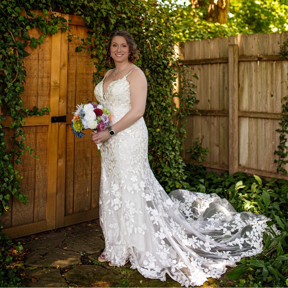 Allure Bridals Sand/Ivory/Nude Wedding Gown Style 9716 - Size 14